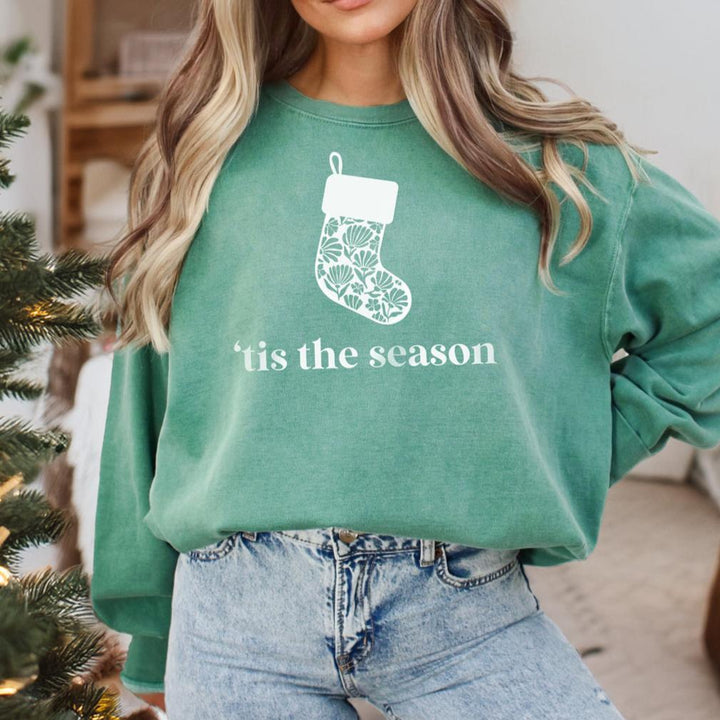 'Tis the Season Floral Stocking Sweatshirt